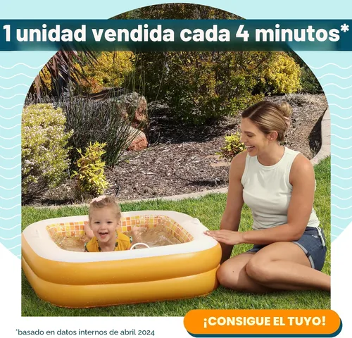 Vista 8 de Piscina inflable 3 en 1 para bebés, asas de agarre seguro patentadas, suelo suave y drenaje, juguetes de agua de verano, regalos de primer Burst