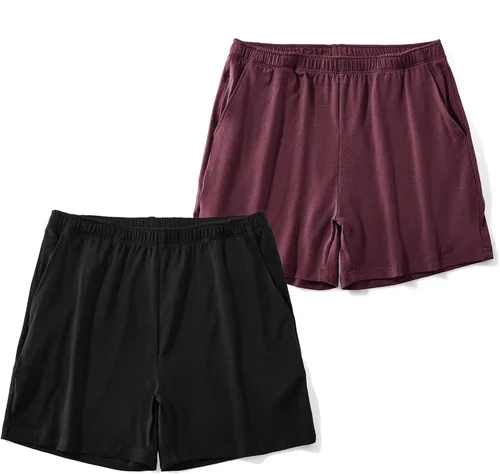 Vista 21 de AIMPACT Pantalones cortos de pijama para hombre con entrepierna de 4 Negro