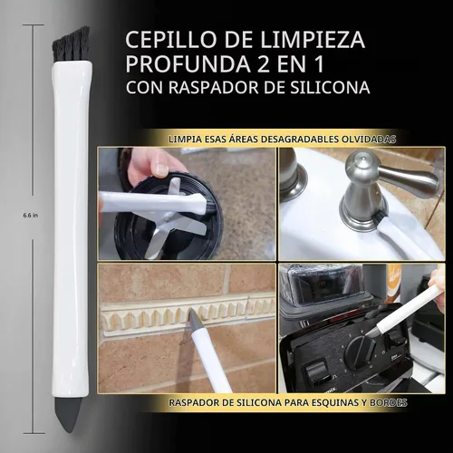 Vista 6 de Juego de cepillos de limpieza de lechada (3 piezas) para limpieza profunda multiusos, cepillo de dientes de limpieza para esquinas y espacios Juego