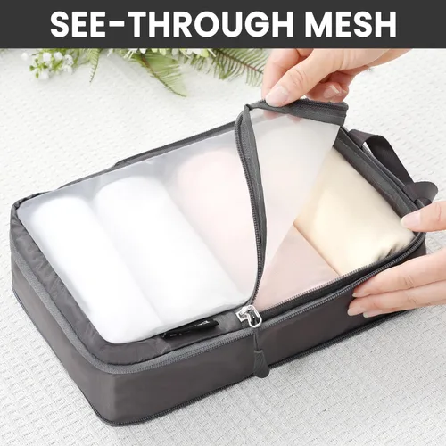 Vista 91 de BAGAIL 4 Set/6 Set Ultraligero Compresión Embalaje Cubos Organizador de Embalaje para Accesorios de Viaje Equipaje Maleta Mochila