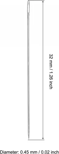 Vista 2 de uxcell Agujas de cuentas finas y largas rectas hilos de bordado de acero inoxidable 1.26 pulgadas 50