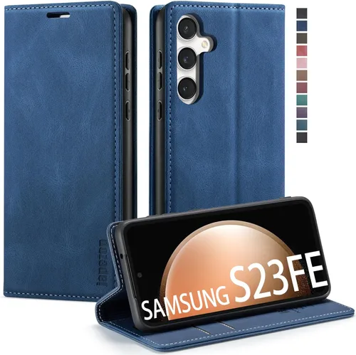 Vista 14 de japezop Compatible con Samsung Galaxy S23 5G - Funda tipo cartera con bloqueo RFID, tarjetero y función atril magnético, funda de piel con tapa
