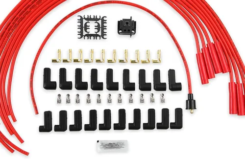 Vista 2 de ACCEL 5040R Super Stock Juego de cables de bujía - 0.315 in - Universal - Cable rojo con botas rectas rojas