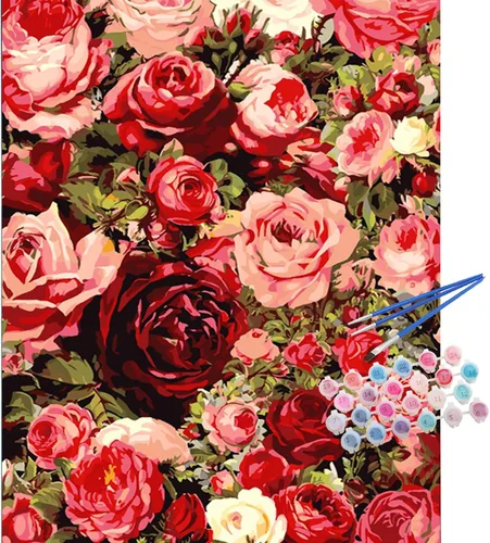 Vista 10 de TOCARE Kit de pintura por números de mariposas y flores para adultos principiantes, lienzo de pintura para adultos por números, juegos de pintura