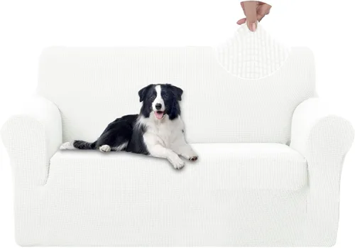Vista 30 de U-NICE HOME Funda para sofá biplaza elástica, cubierta para sofá, funda para sillón, protector de muebles para sofá con 2 cojines, funda para sofá