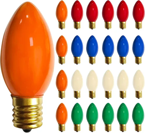 Vista 15 de Paquete de 50 bombillas de Navidad multicolor C9, bombilla de base Varios