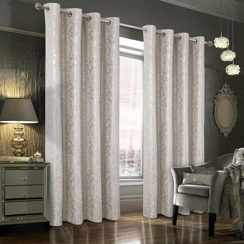 Vista 11 de always4u Cortinas de Terciopelo Acanalado Negro y Dorado con Estampado de Damasco en Lámina 100% Opacas de 84 Pulgadas de Largo, Cortinas de 2