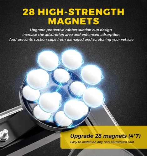 Vista 6 de Xprite Barra de luces estroboscópicas de emergencia para techo de 18 pulgadas, 150 LED, luces de advertencia intermitentes de servicio pesado