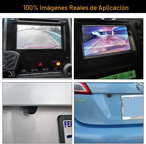 Vista 8 de NATIKA Cámara de retroceso/visión frontal, IP69K, impermeable, gran visión nocturna, HD y súper gran angular, de metal, estilo OEM, cámara de Negro