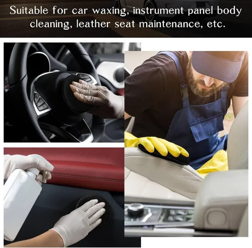 Vista 7 de Tanlade 50 almohadillas de microfibra para detalles de automóvil, aplicador de cera, almohadillas de microfibra de lavado, 5 pulgadas de diámetro
