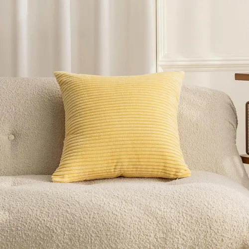 Vista 21 de Home Brilliant Funda de almohada de primavera de 18x18 pulgadas, funda de almohada de terciopelo a rayas para silla y sofá, funda de almohada