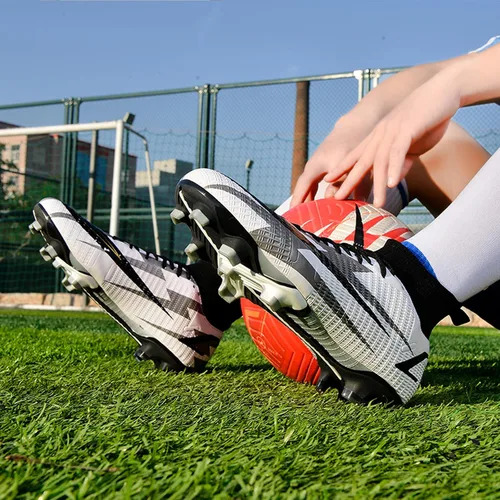 Vista 6 de Botas de fútbol para hombre, zapatos de fútbol, zapatos de punta, zapatillas de deporte cómodas para adultos, atlético, al aire