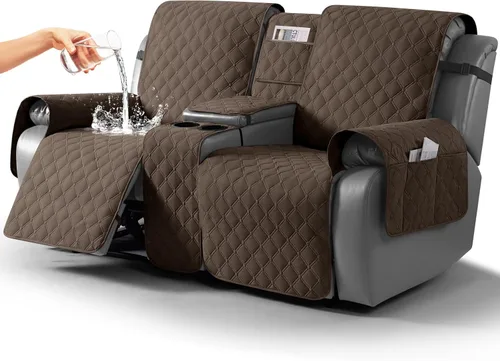 Vista 13 de TAOCOCO Funda para Sillón de Dos Plazas Reclinable 100% Impermeable con Consola Central, Funda de Sofá Reclinable Reversible para 2 Asientos