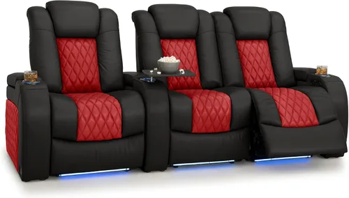 Vista 214 de Seatcraft Asiento de cine en casa Diamante Marrón Reclinable Individual