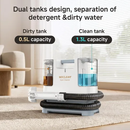 Vista 2 de WECLEAN C1 Extractor portátil para sofá y alfombra Limpiador de tapicería para limpieza profunda Blanco