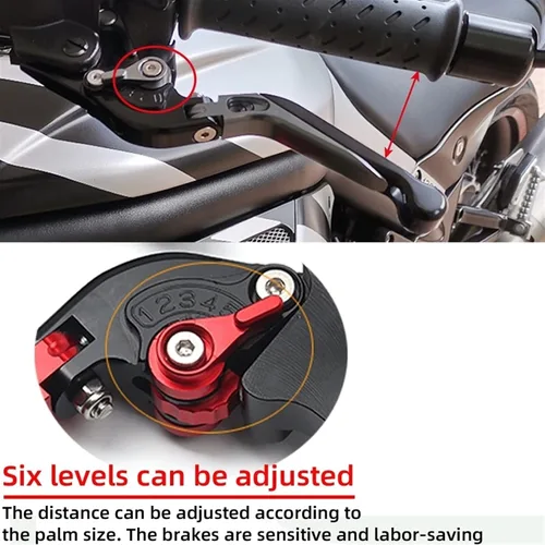 Vista 8 de DOUKI Motorcycle Brake Clutch Levers Adjustable Extendable Foldable for Honda MT03 MT-03 2005 2006 CNC Aluminum Accessories Lever (Color : 1)