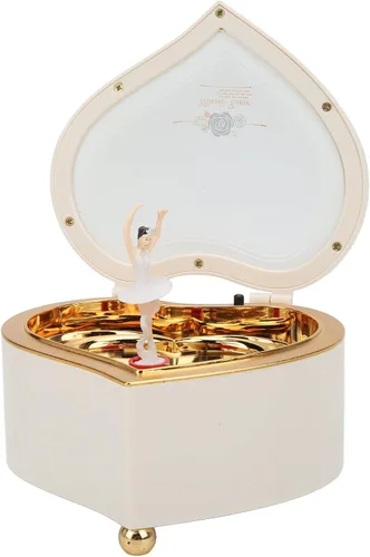 Vista 7 de ENTHUSRI Caja de música con mecanismo de bailarina, caja de música giratoria en forma de corazón, bonita y exquisita mano de obra para regalos