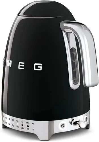 Vista 3 de SMEG Hervidor eléctrico de temperatura variable de 7 tazas, estética de estilo retro con tecnología avanzada, acero inoxidable, 1400 W, 120 V, base
