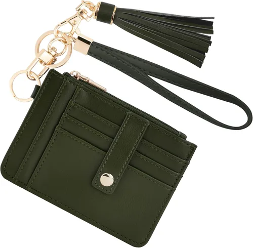 Vista 7 de KNGITRYI Billeteras pequeñas de pulsera para mujer RFID para tarjetas de crédito, cartera con llavero, cartera para tarjetas de crédito