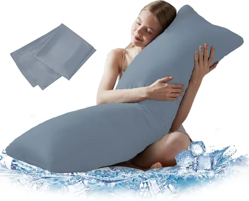 Vista 19 de DOWNCOOL Relleno de almohada de cuerpo completo de lujo con funda de fibra, almohada corporal ultrasuave para dormir, inserto de almohada de cama
