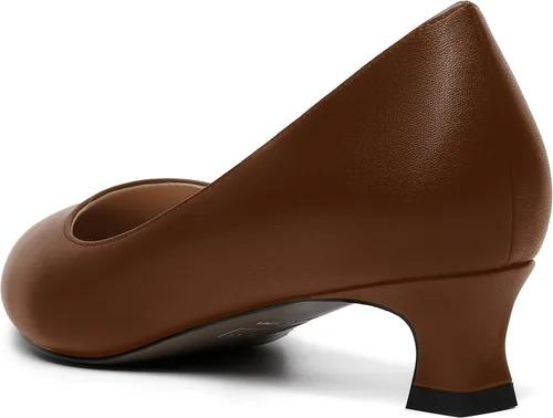 Vista 7 de Zapatos de tacón bajo con punta redonda para mujer, sin cordones, mate, 1.5 pulgadas