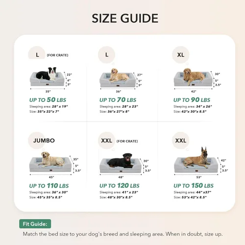 Vista 54 de Camas ortopédicas para perros grandes, cama de espuma viscoelástica impermeable para mascotas grandes con lados 89x56 cm, sofá para perros grandes