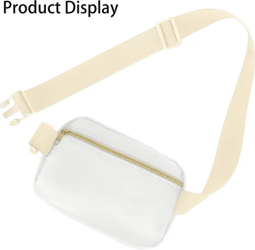Vista 6 de TSINTOHU Riñonera cruzada con cinturón ajustable para mujeres y hombres, riñonera impermeable a la moda, correa ajustable para correr, caminar