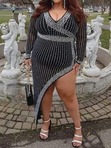 Vista 2 de Uni Clau Vestido sexy con tirantes delgados y diamantes de imitación para mujer, vestido de malla transparente para fiesta, club, salida nocturna