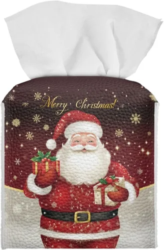 Vista 31 de 250th Anniversary Square Tissue Box Cover Pu Leather Tissue Holder Facial Paper Cover Waterproof Toilet Paper Holder for Bathroom Bedroom Modern
