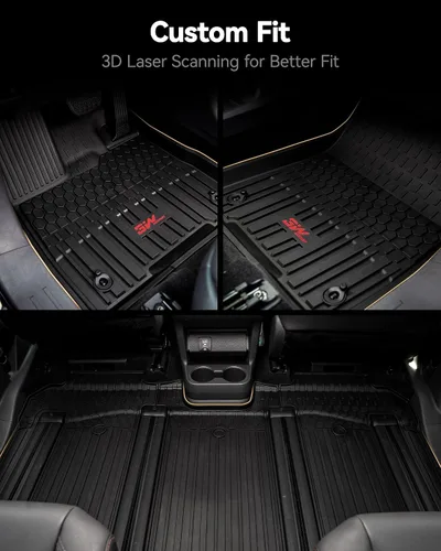 Vista 8 de 3W Alfombrillas para Toyota Sienna 2021-2026 LE/XLE (solo para 8 asientos), revestimiento de suelo TPE para todo tipo de clima, ajuste personalizado