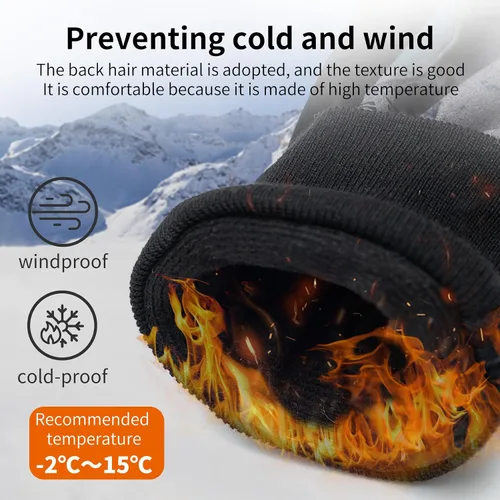 Vista 4 de Santic Guantes térmicos de ciclismo de invierno para hombres y mujeres, guantes acolchados para pantalla táctil, para entrenamiento, correr