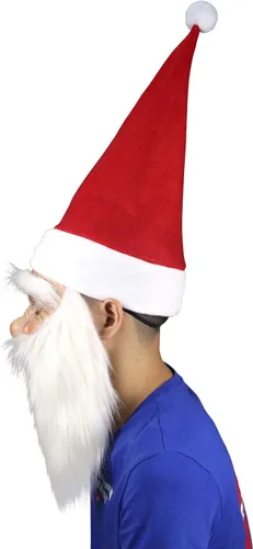 Vista 4 de molezu - Máscara de Papá Noel para disfraz de Navidad para adultos
