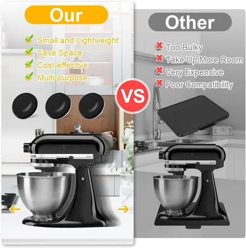 Vista 4 de Deslizadores de electrodomésticos de cocina, 16 piezas autoadhesivas para electrodomésticos pequeños, fáciles de mover y ahorrar espacio, accesorios
