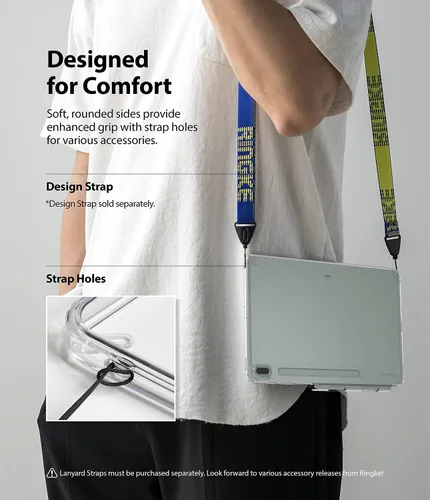 Vista 8 de Ringke Fusion - Funda diseñada para Galaxy Tab S7 FE de 12.4 pulgadas (2021), parte trasera dura transparente a prueba de golpes, con soporte