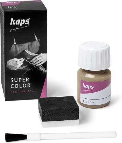 Vista 10 de Tinte para zapatos de cuero y bolsas con esponja y cepillo, Kaps Super Color, 70 colores, Blanco blanco (101 - White)