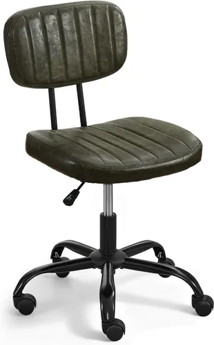 Vista 9 de DRMBOOK Silla pequeña de escritorio para oficina en casa con ruedas, cómoda silla de tocador sin brazos, silla giratoria para computadora, sin