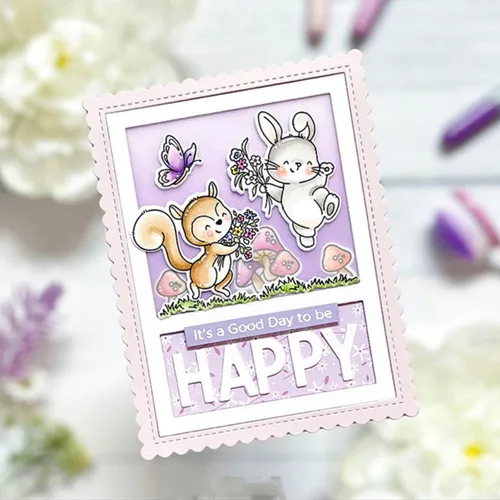Vista 5 de LOVELY DAY - Juego de sellos y troqueles para hacer tarjetas, sellos transparentes y troqueles de corte de metal para álbumes de recortes