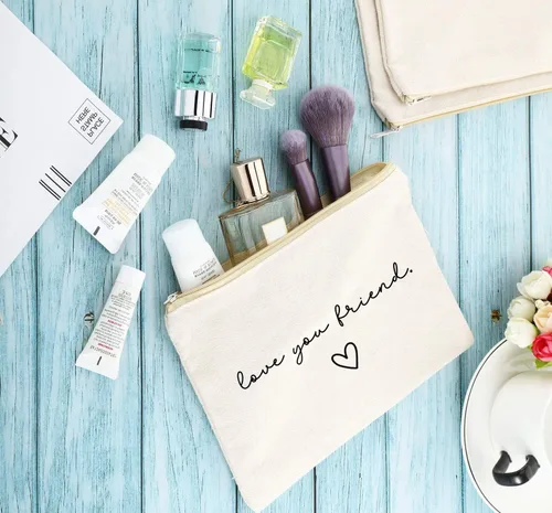 Vista 2 de Love You Sister, Love You Mom, Love You Friend, Sending Love, Bolsa de cosméticos, bolsa de maquillaje, regalo para ella