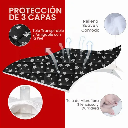 Vista 4 de Sábanas Ajustables para Pack and Play, Transpirables Gruesas para Parque de Juegos con Estampado Encantador 39"×27"×5" Compatible con Graco Pack n