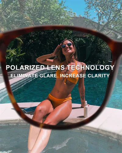 Vista 19 de FIMILU Paquete de 2 lentes de sol polarizados para mujer, lentes de protección UV400, montura grande, lentes de moda, elegantes