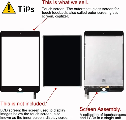 Vista 4 de A-MIND Para iPad Mini 4 A1538 A1550 Pantalla Táctil Reemplazo de Pantalla con Protector de Pantalla+Herramientas de Reparación (Negro)