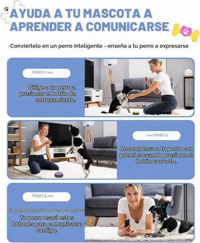 Vista 7 de 4 piezas de conjunto de botones parlantes para perros, botones para perros para comunicación, botón de zumbador de voz grabable de 30s