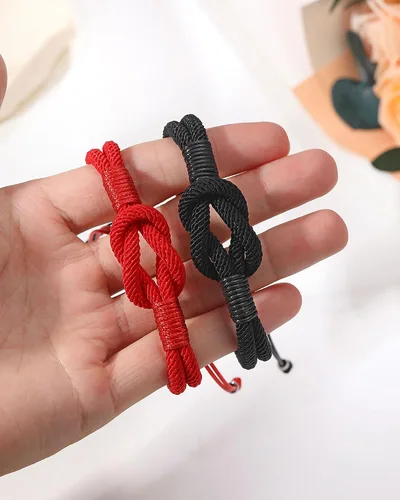 Vista 7 de Eryuor Pinky - Pulseras de nudo de promesa, regalos para parejas, Navidad, aniversario, día de San Valentín, regalos para hombres, mujeres, novio