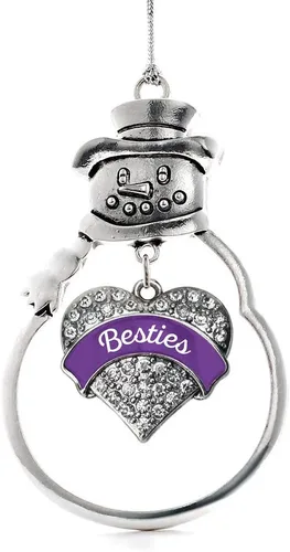 Vista 58 de Colgante de plata con diseño de Detroit con forma de corazón y muñeco de nieve con circonitas cúbicas