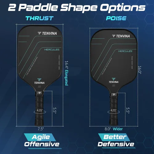 Vista 4 de TENVINA Pickleball Paddles, Multi-Layer T700SC Textured Carbon Fiber Pickleball Paddle, Pickle Ball Paddle with Strong Spin & Power Surface, 4-Types