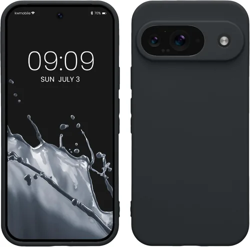 Vista 102 de kwmobile Funda compatible con Google Pixel 9 - Funda protectora delgada de TPU para teléfono - Acabado mate suave - Piedra antigua