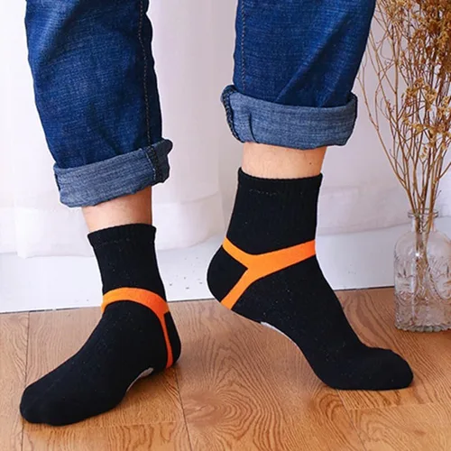 Vista 5 de 5 pares de calcetines de algodón para hombre, calcetines deportivos para correr, transpirables, informales, suaves, para fitness, tubo medio