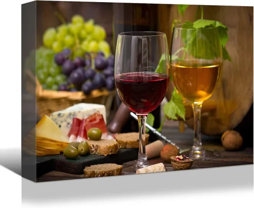 Vista 15 de Denozer - Lienzo decorativo para cocina, diseño de vino tinto (16.0 x 12.0 in)