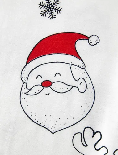 Vista 2 de PATPAT Pijamas de Navidad a juego para la familia, camiseta de alce de dibujos animados y parte inferior a rayas, pijamas de Navidad para dormir