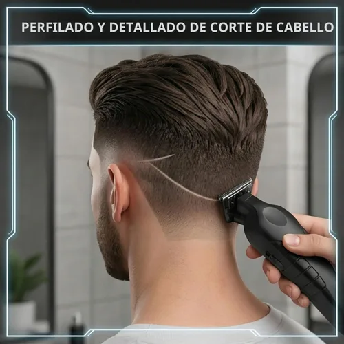 Vista 6 de 2299 Cortadora de pelo para hombres, kit de corte de pelo profesional inalámbrico para barbero, recargable por USB